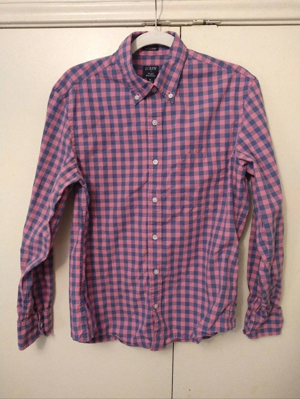 J Crew Flex Washed Slim Untucked Long Sleeve Button Down Shirt Men's sz Medium.